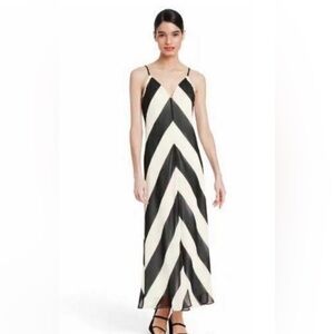Christopher John Rogers for Target Black and White Chevron Maxi Dress, Size 4